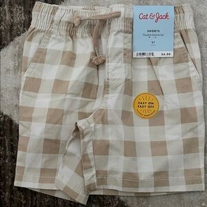 Cat & Jack Kids Beige and White Checkered Shorts